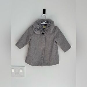 Crazy 8 Girls' Toddler Grey Peacoat, 12-18 mo NEW